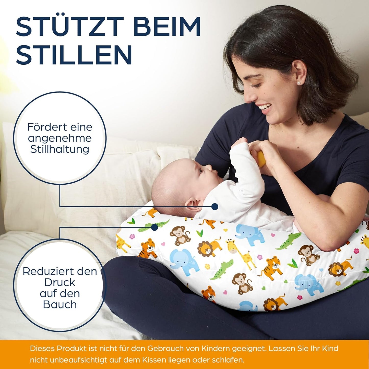 XXL-Schwangerschaftskissen, Dschungel, Stillkissen XXL