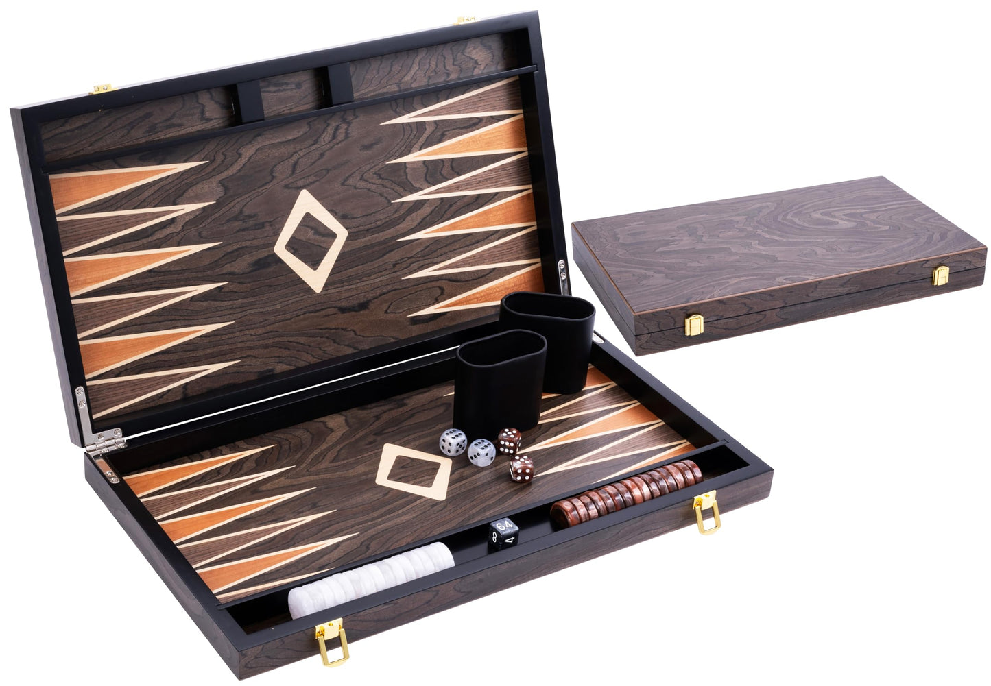 Backgammon Set 18 Zoll Wurzelholz, 18 Zoll Walnuss-wurzelholz