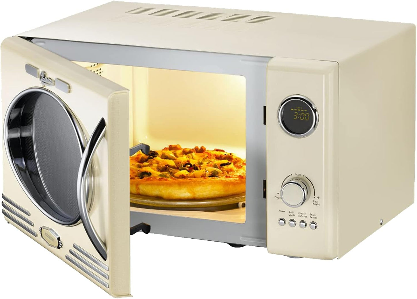 Retro Mikrowelle mit Grill, Creme