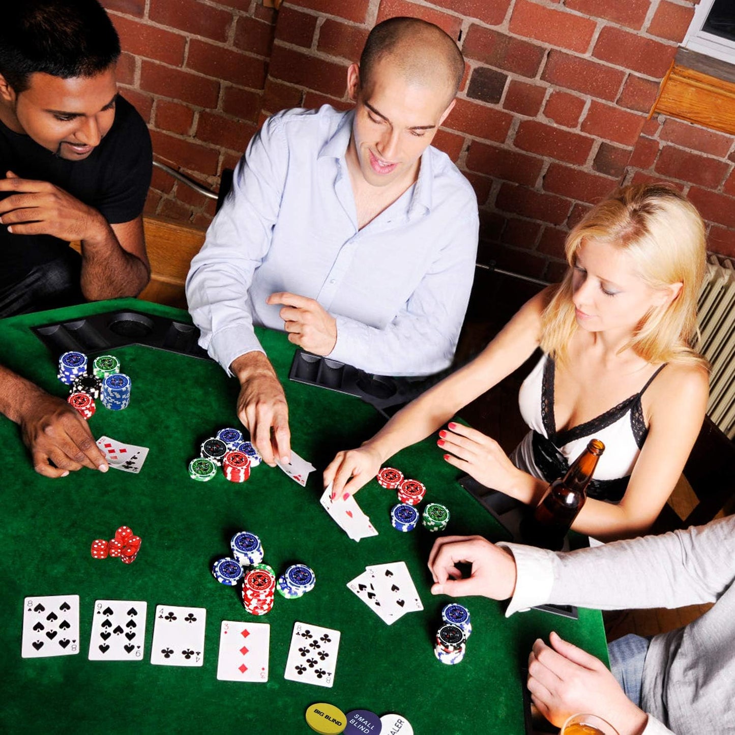 Pokerset im Aluminiumkoffer 500 Chips, Schwarz