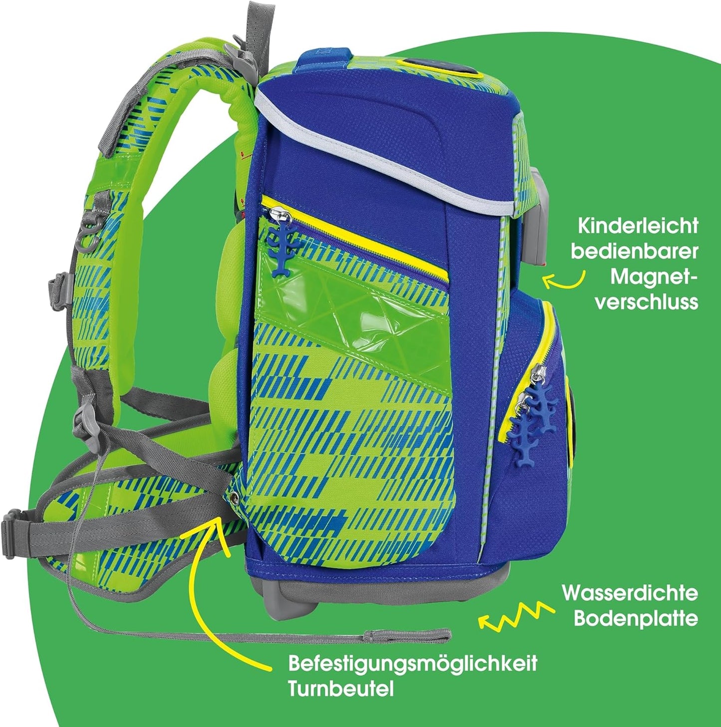 5-teiliges Schulranzen-Set Space Neon Star Catcher, Star Catcher - Grün -Blau