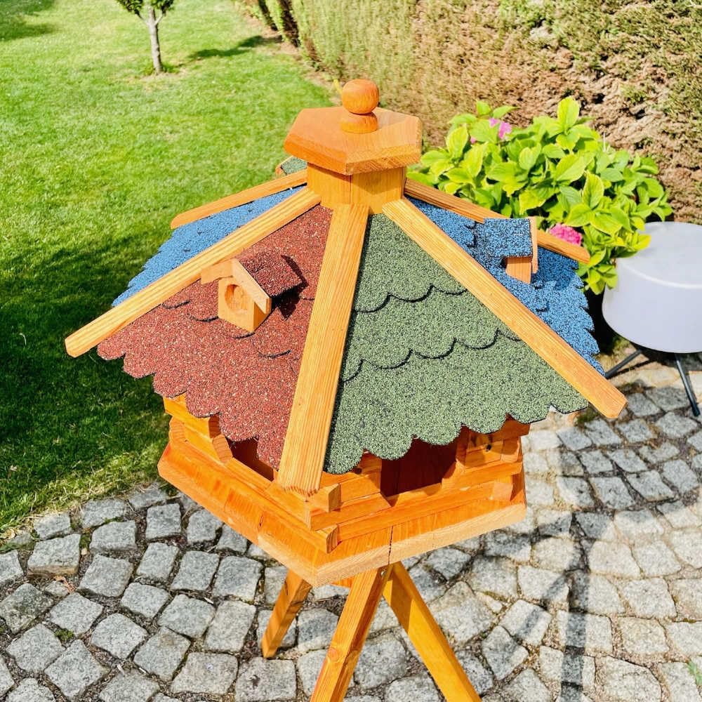 Sechseck-Vogelhaus XL ohne Ständer, Größe XL ohne Ständer Bunt - Braun