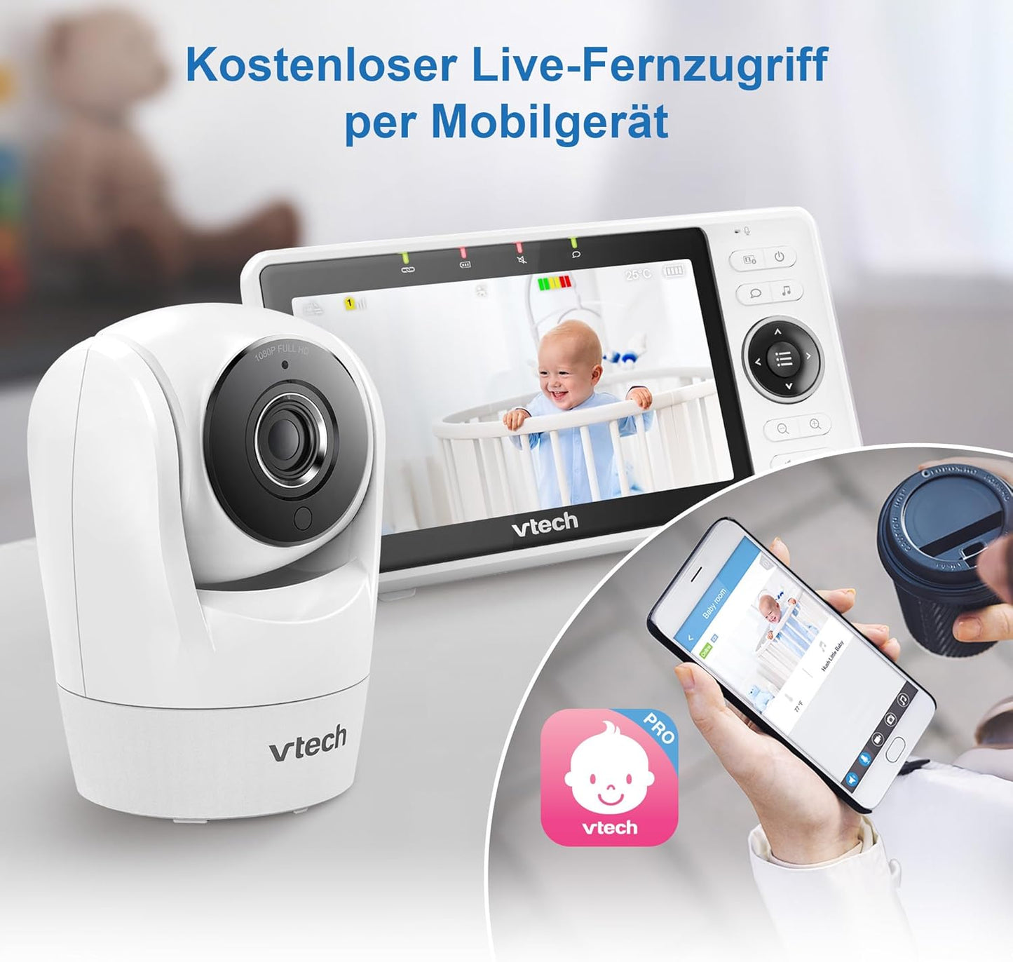 Babyphone mit Kamera VM901-1W, 5"-VM901-APP
