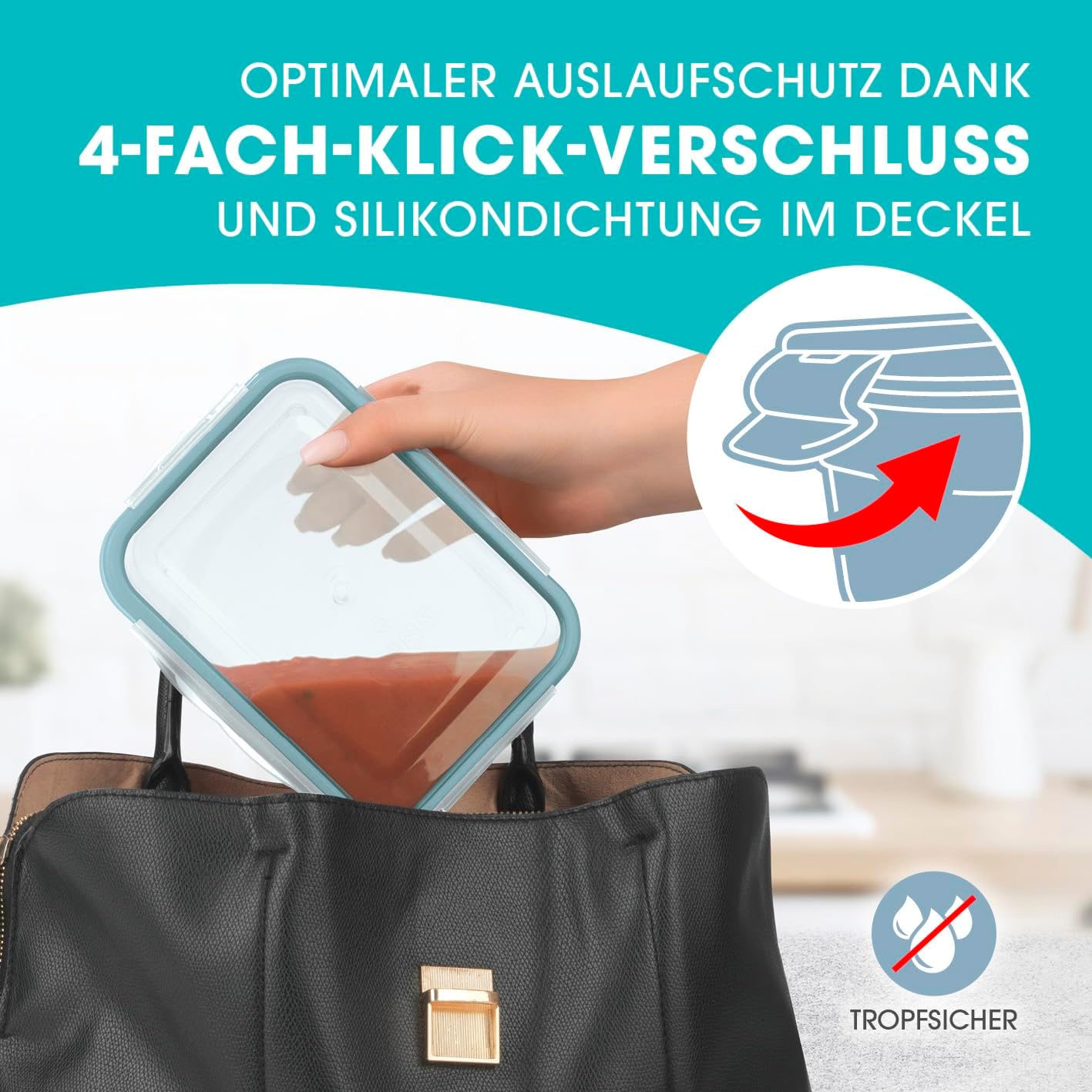 Frischhaltedosen Klick-it 8er Set, Gemischte Grössen, 8 Glas Dosen, Blau
