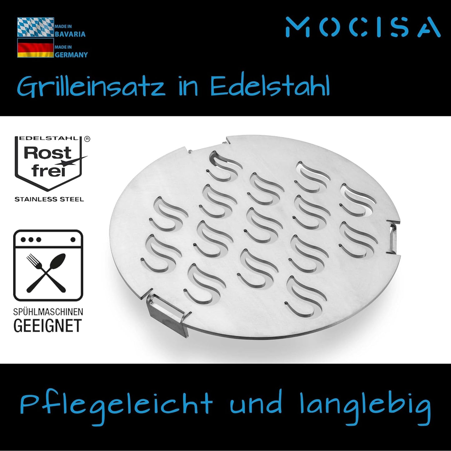 Grilleinsatz für Feuerplatte (20 cm), Grilleinsatz Ø20cm Edelstahl