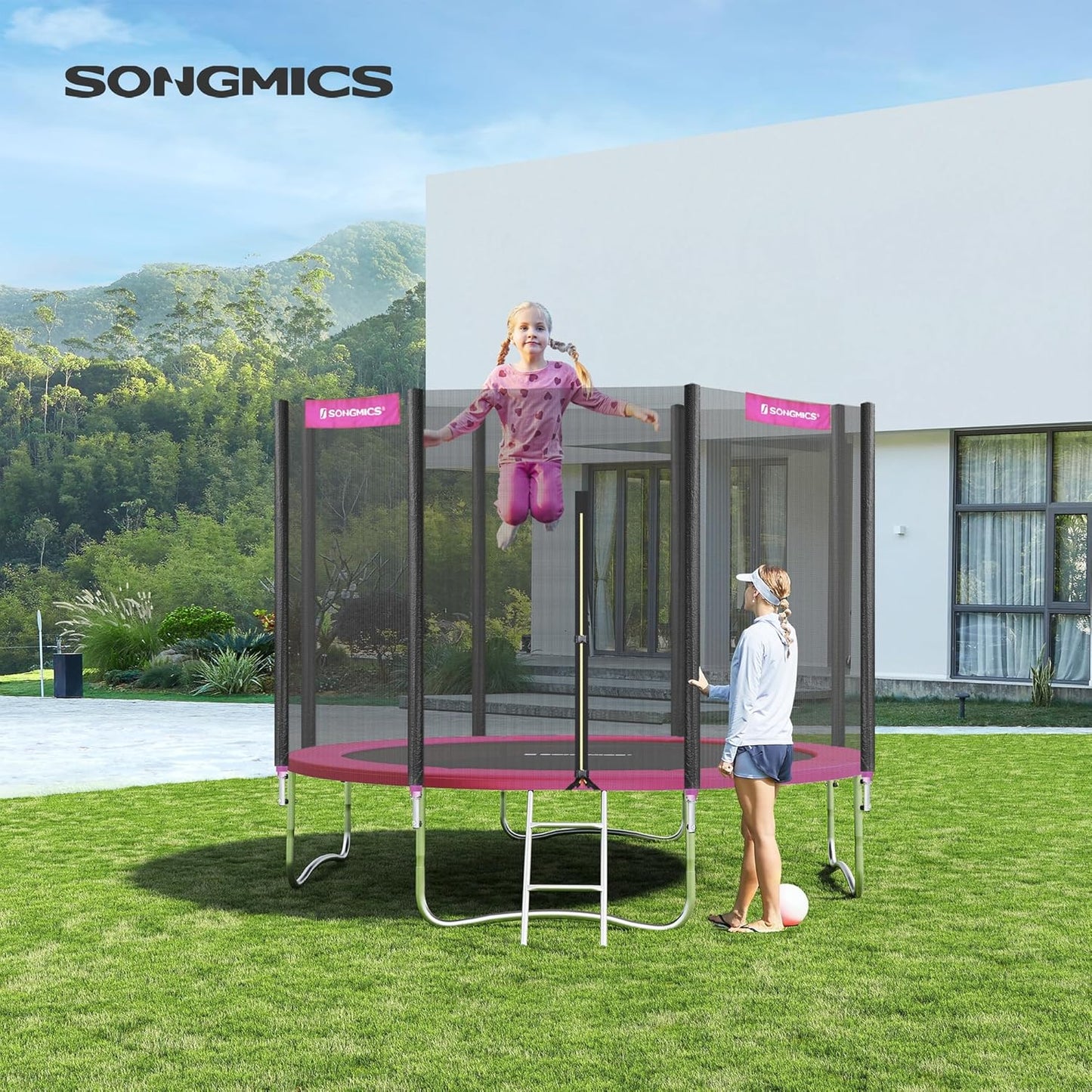 Trampolin-Randabdeckung, 366 cm, 366 cm Pink