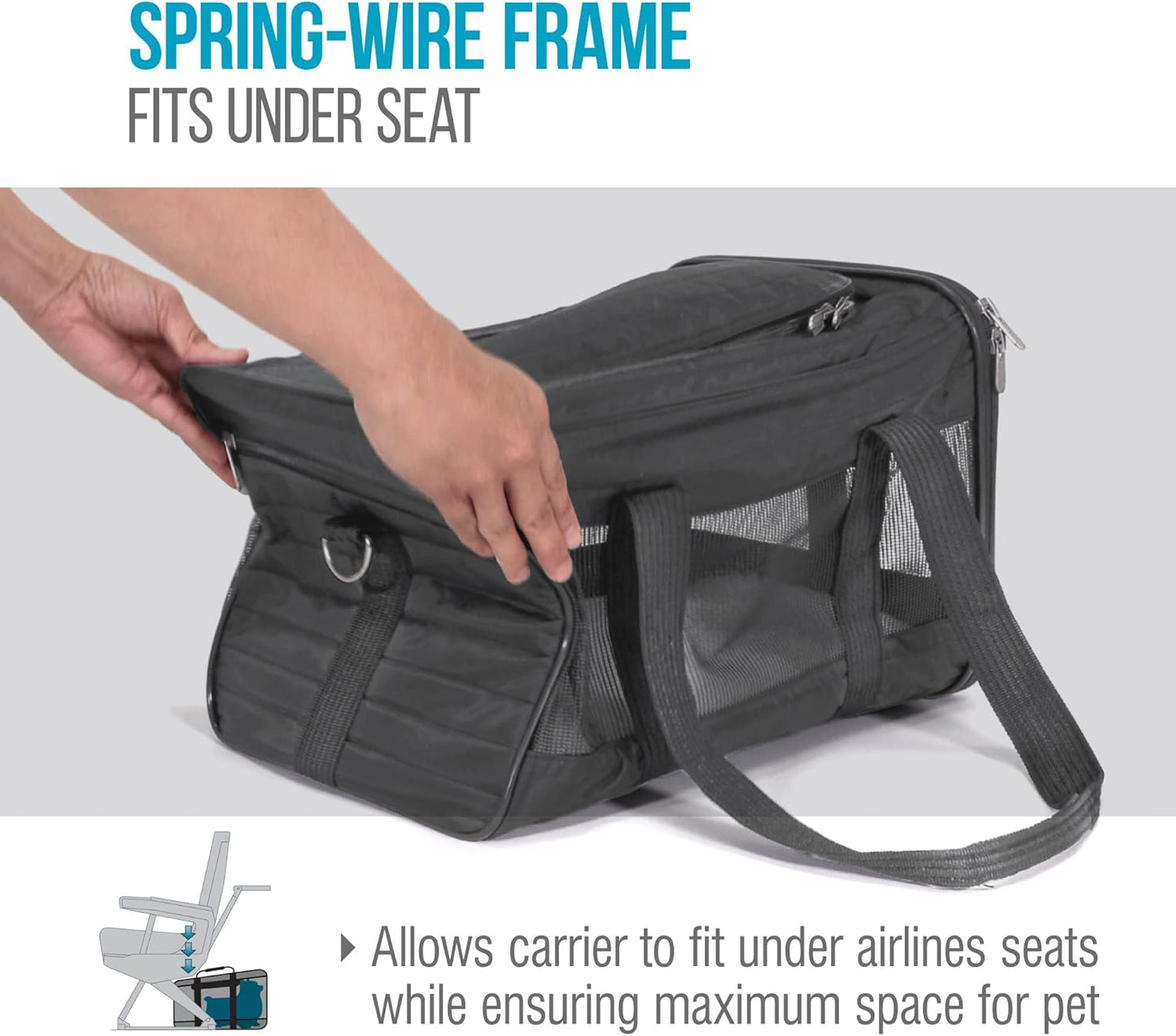 Flugreise-Transportbox für Haustiere, L 48 x B 30 x H 29 cm anthrazit