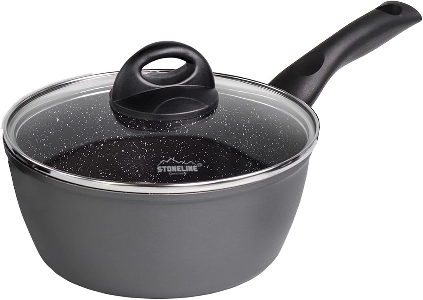 Kochgeschirr-Set mit Keramikbeschichtung (6-teilig) PFAS-frei, Grau 6-teilig