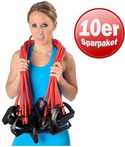 10er-Set Widerstandsbänder Ergo Tube, b) Rot-stark