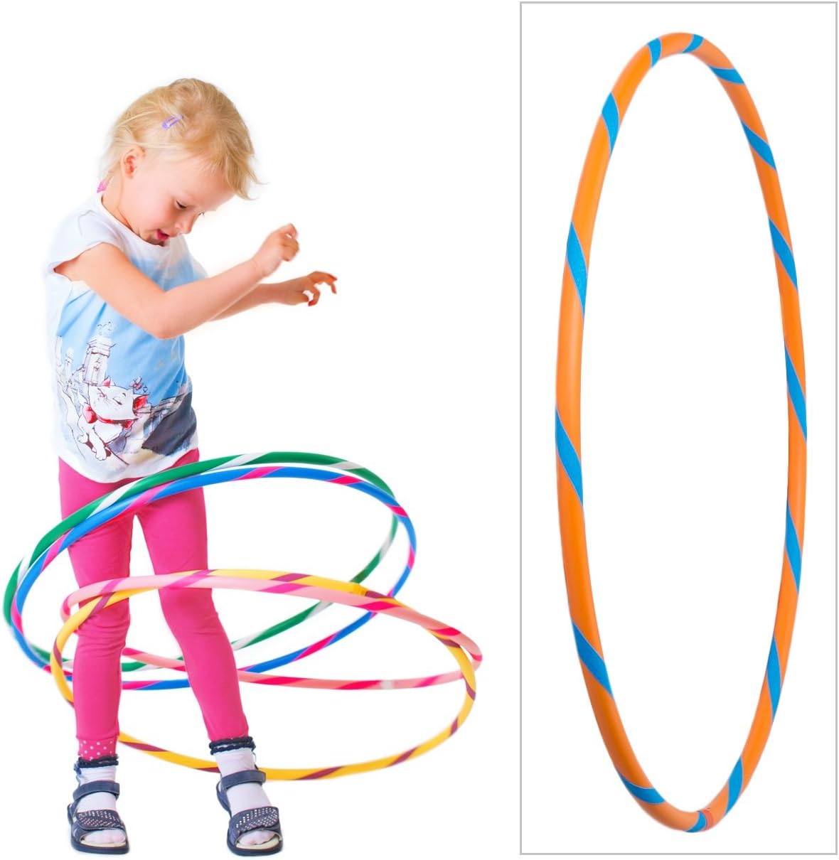 Hula Hoop Reifen für Kinder, Ø70cm Orange-Blau