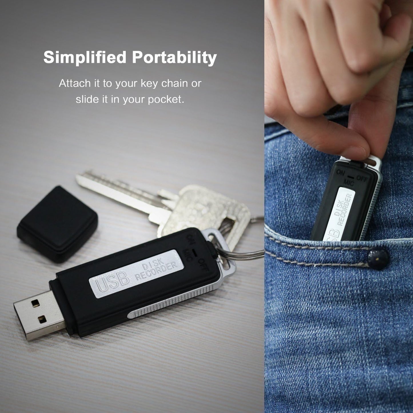 Digitales Mini-Diktiergerät mit USB-Funktion