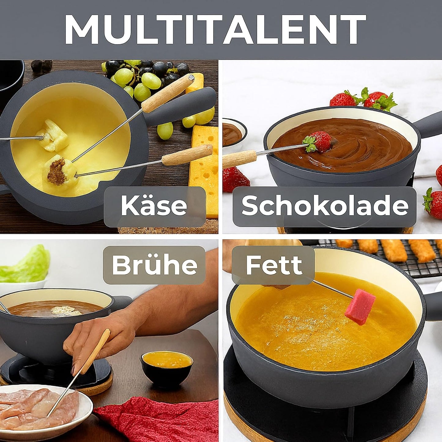 Fondue Ersatztopf, Schwarz Ersatztopf
