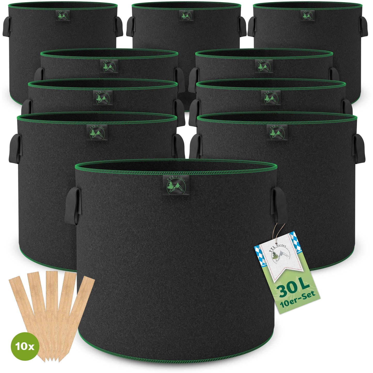 10er-Set Pflanzsäcke, 30 Liter Allrounder 10
