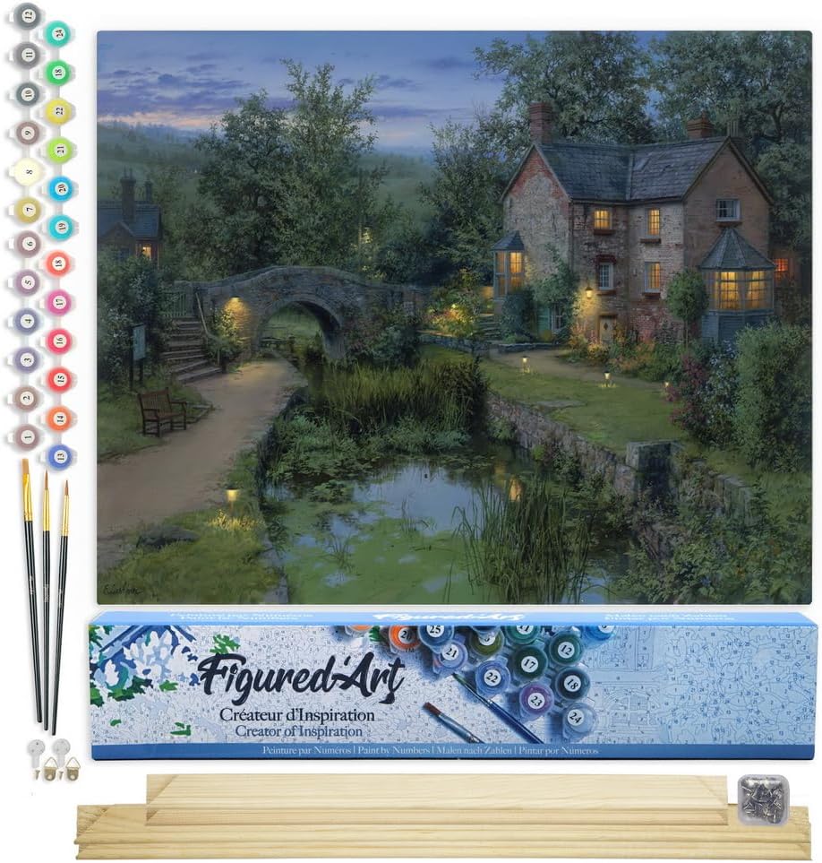 Malen nach Zahlen Set - Altes Landhaus, Altes Landhaus 40x50cm Mit Keilrahmen (nicht gespannt)