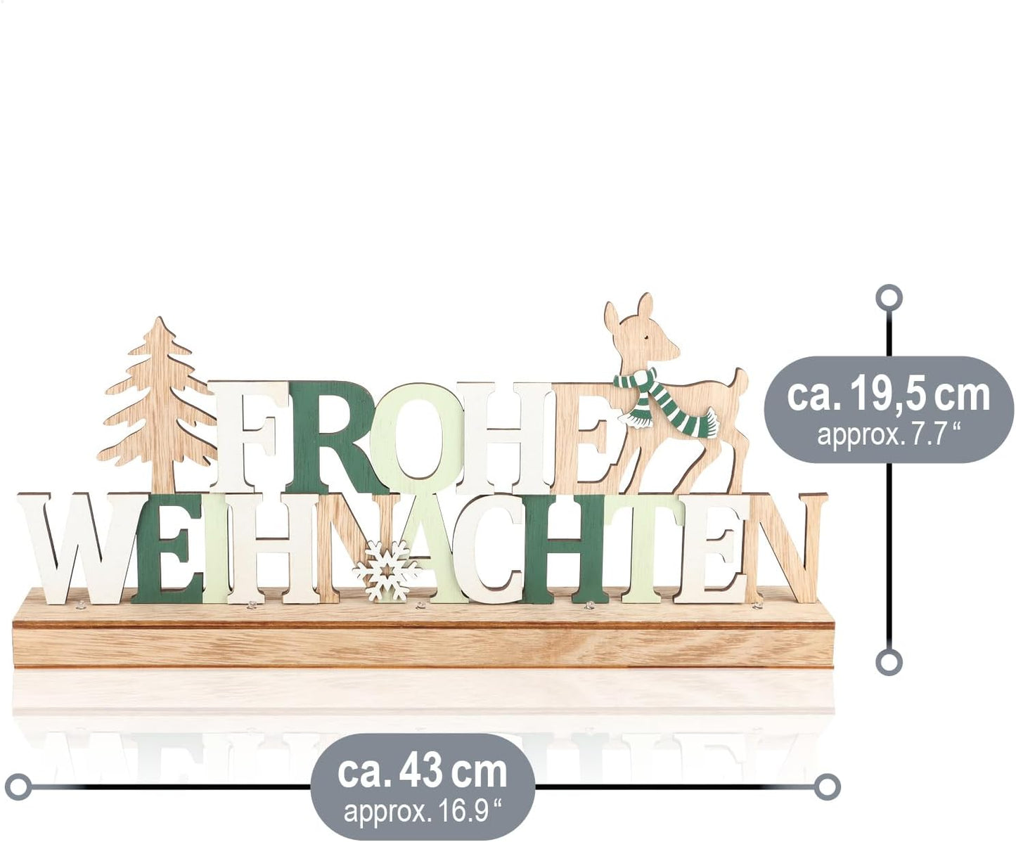 LED-Deko-Aufsteller, Rentiere - Grün