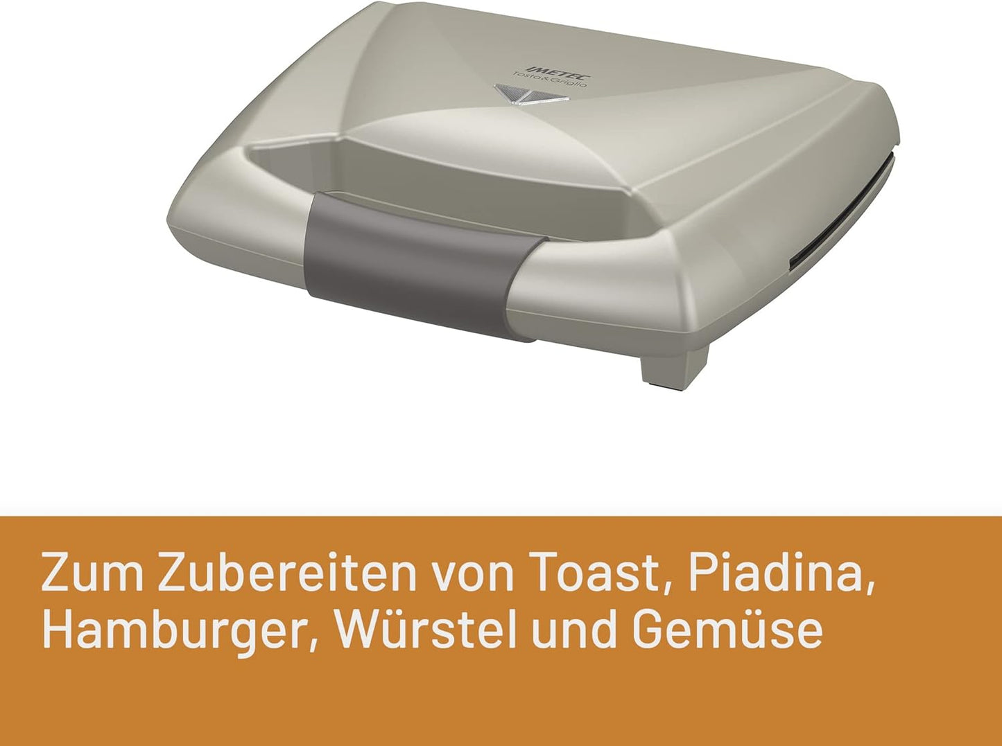 Kompakttoaster mit Antihaftplatten und Riegelhaken