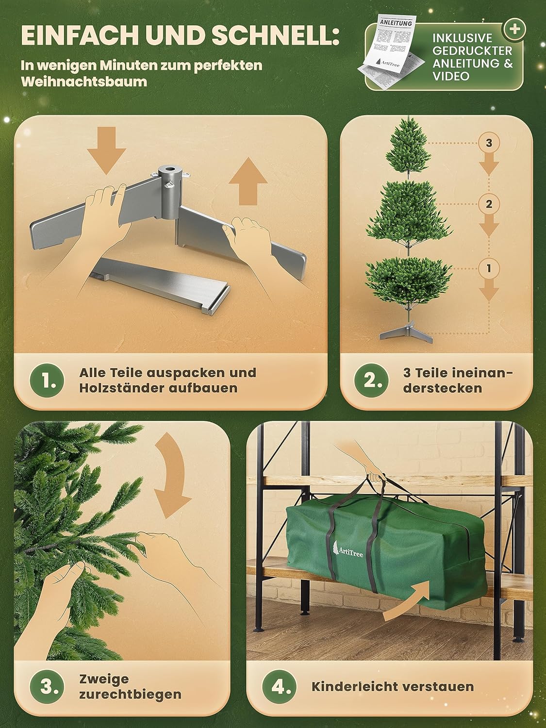 Künstlicher Weihnachtsbaum Nordfichte, ohne Beleuchtung 150 cm