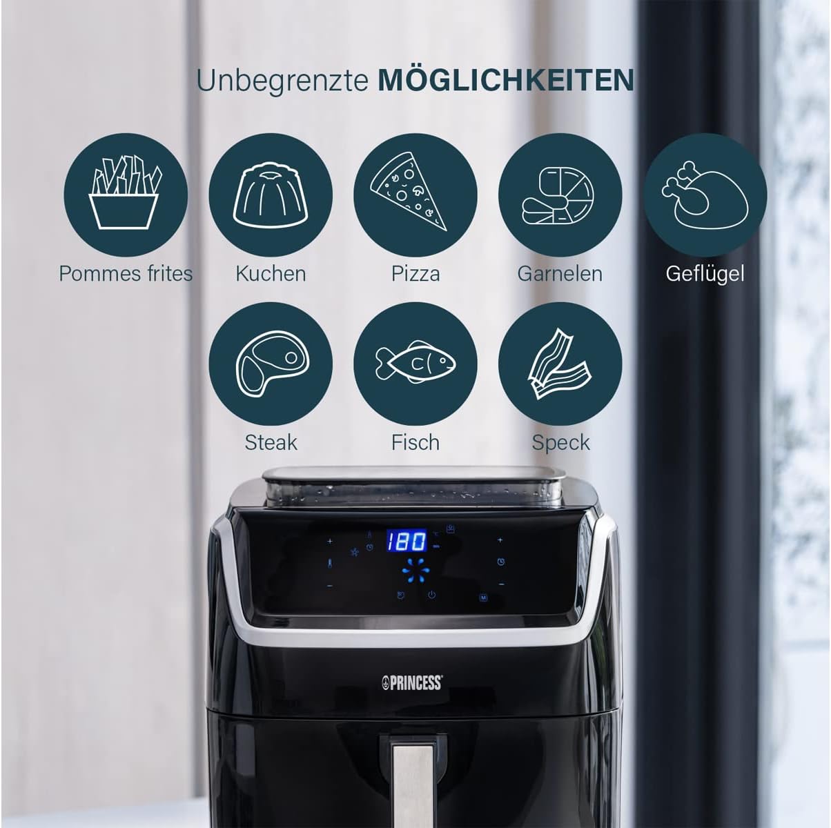 Dampf-Heissluftfritteuse 2-in-1, 6 L Ohne Zubehör-Set