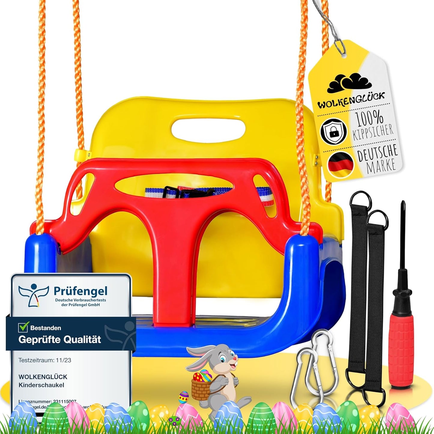 3-in-1 Babyschaukel, Bunt