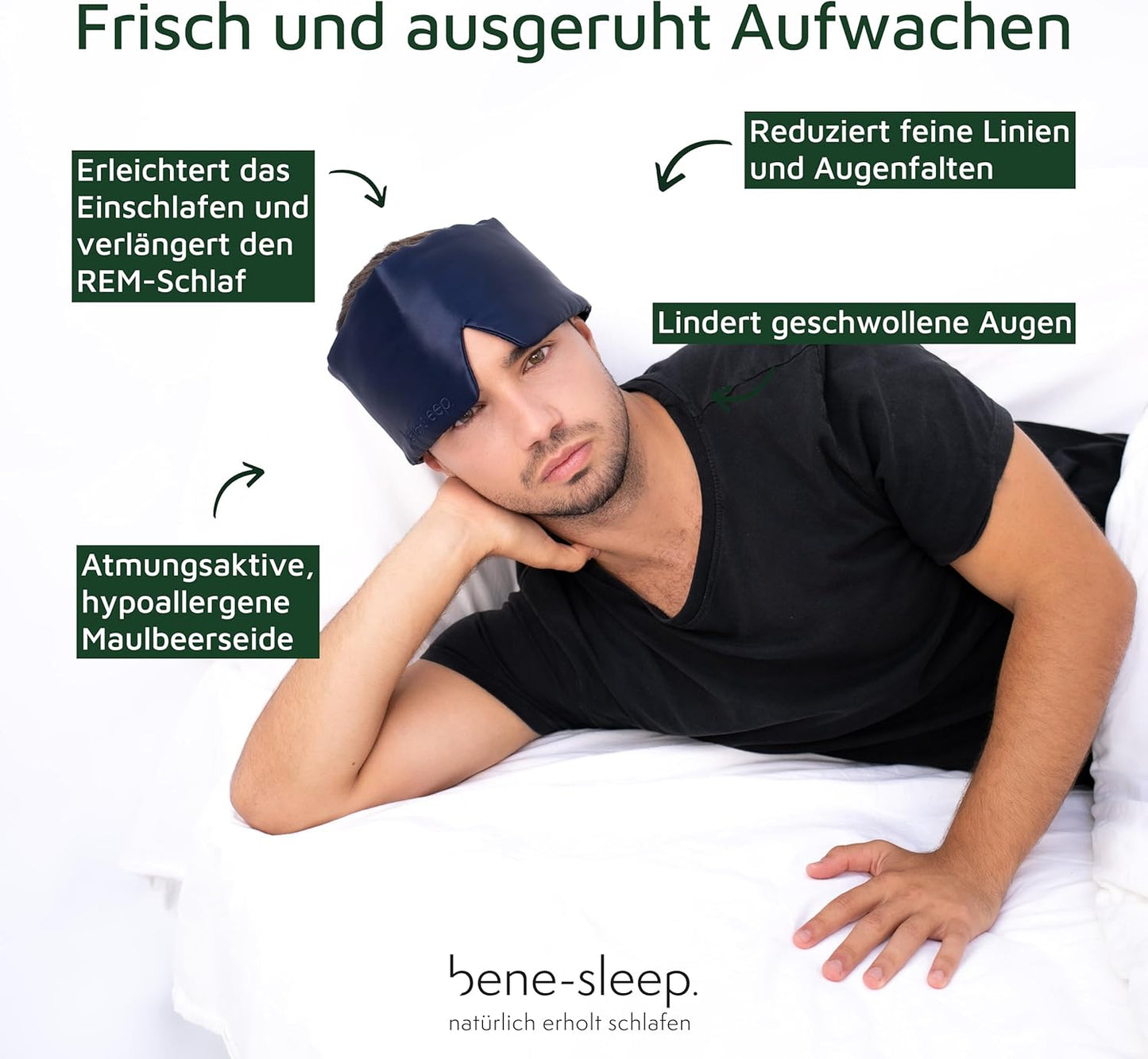 Seidenschlafmaske, Dunkelblau
