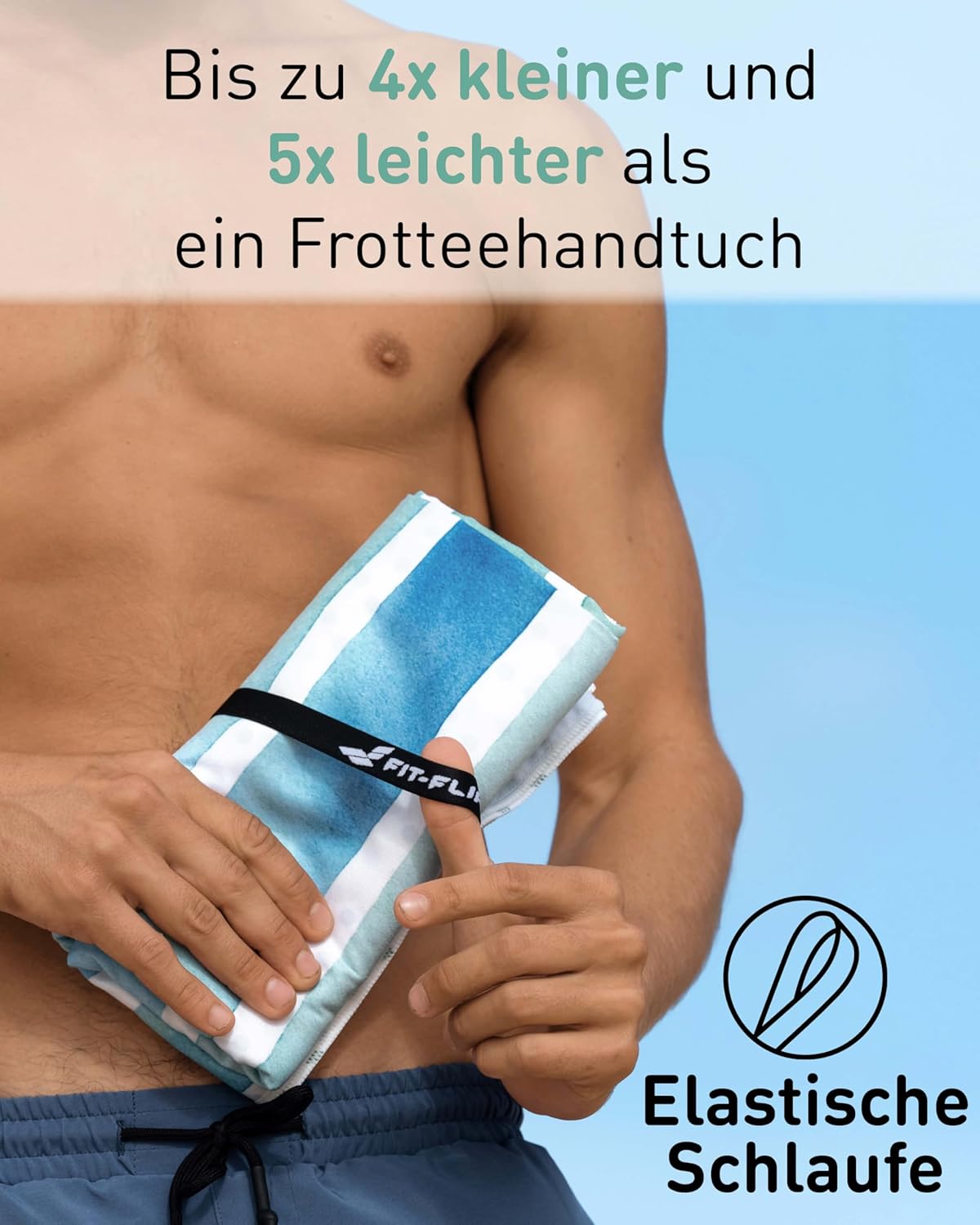 Schnelltrocknendes Strandhandtuch, 160cm x 90cm 23 Aquarell Stripes
