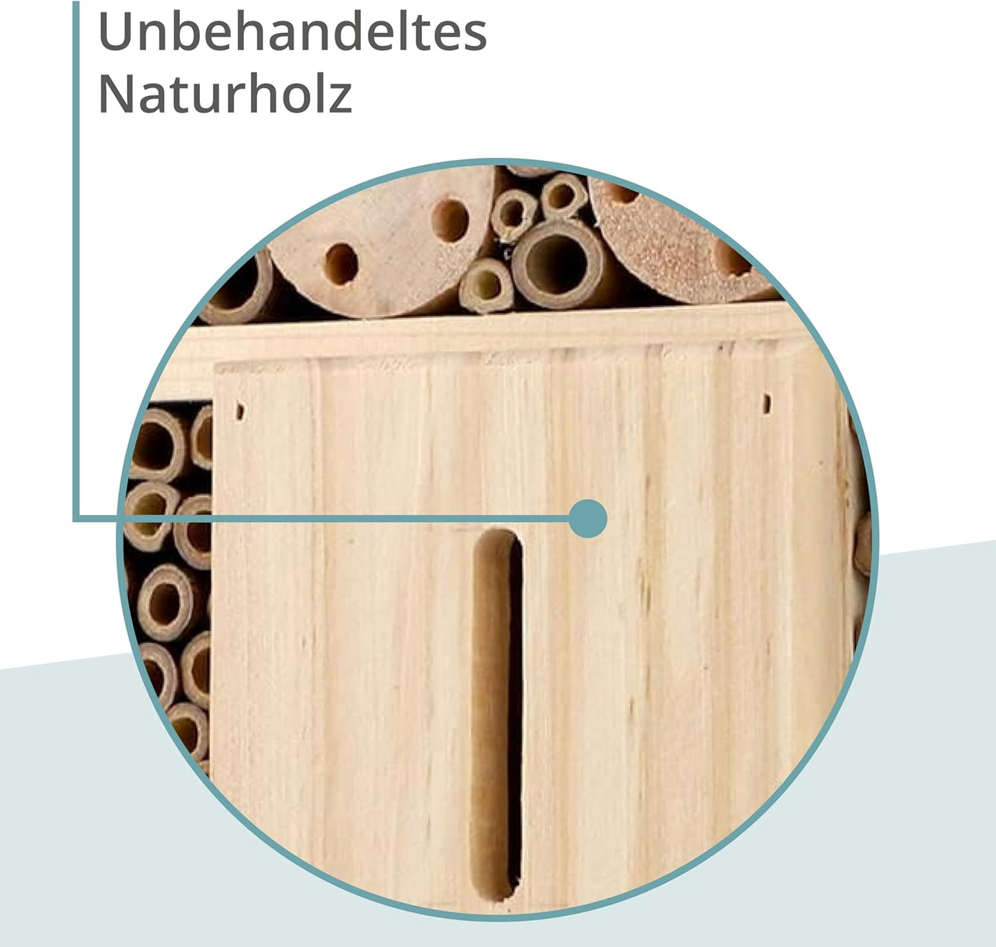 Grosses Wildbienenhotel mit Rindendach, Rindendach