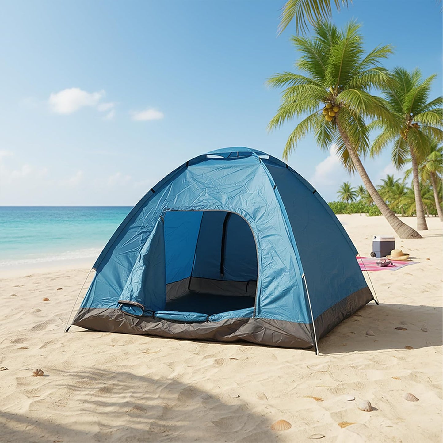 Pop Up Strandzelt für 2-3 Personen, UV Schutz 50+, Blau