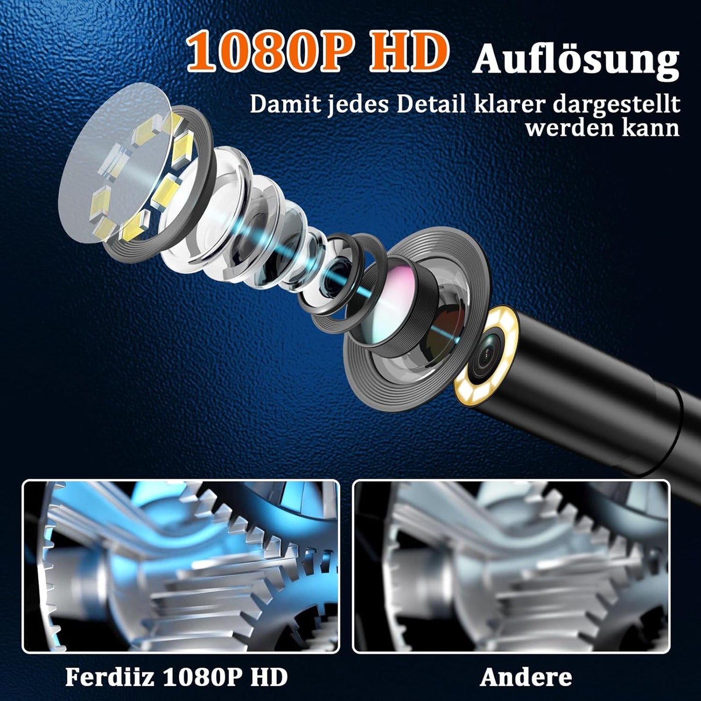 1080P HD Endoskopkamera P430-5M mit LED und IPS-Bildschirm, P430-5M-Single Lens