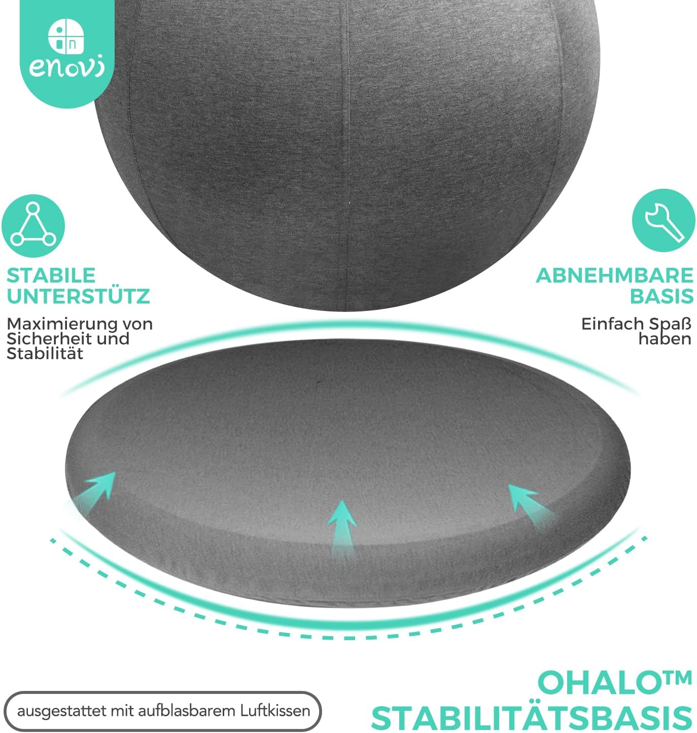 ProfiBalance Pezziball, Deepspace Grau 60-65cm Sitzhöhe