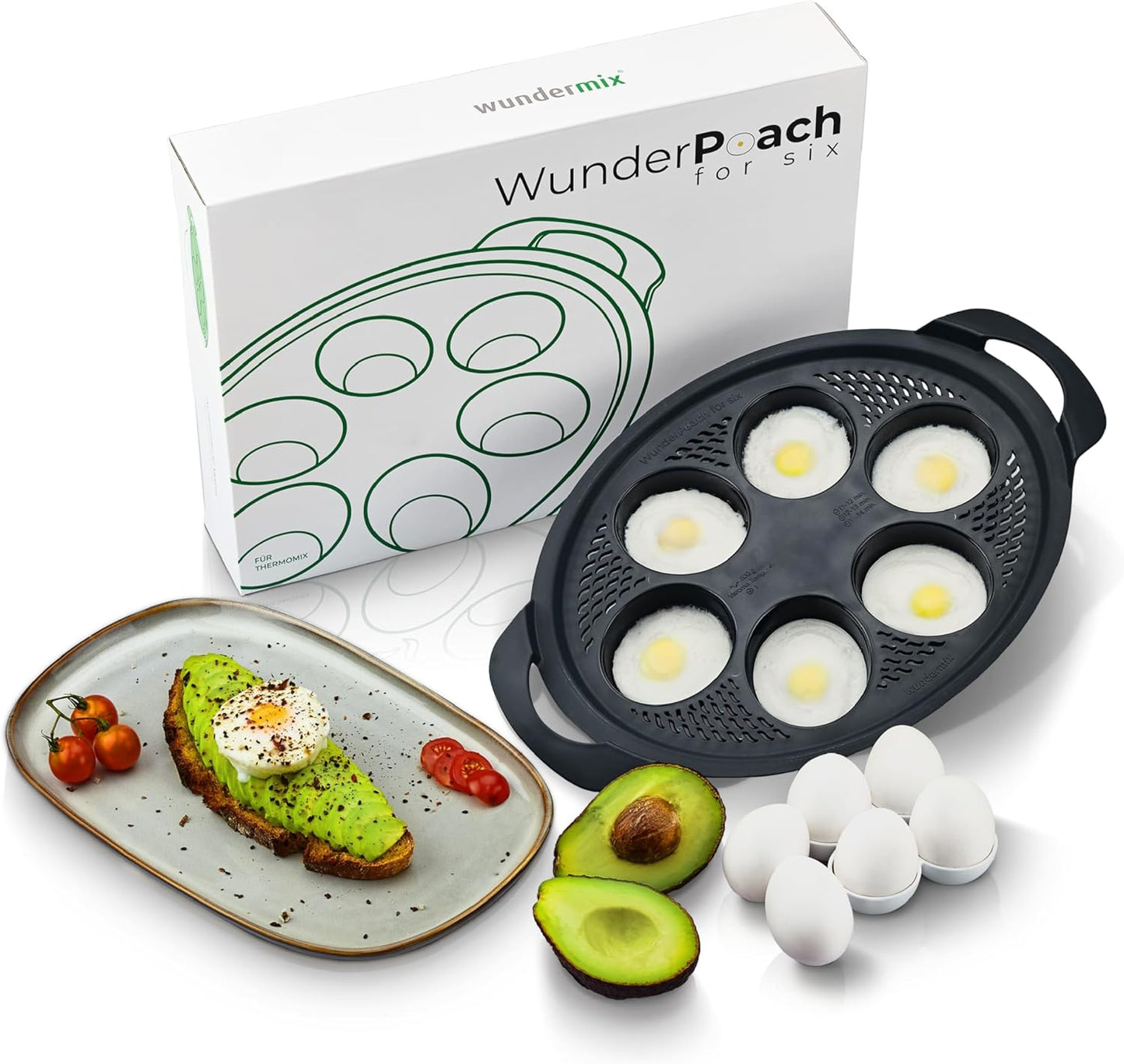 Pochiereinsatz für Thermomix für 6 Eier, 6 Eier Kompatibel mit Tm6, Tm5 & Tm31