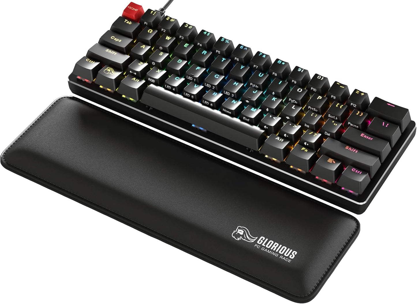 Gepolsterte Tastatur-Handballenauflage, 17 mm stark Kompakt Schwarz
