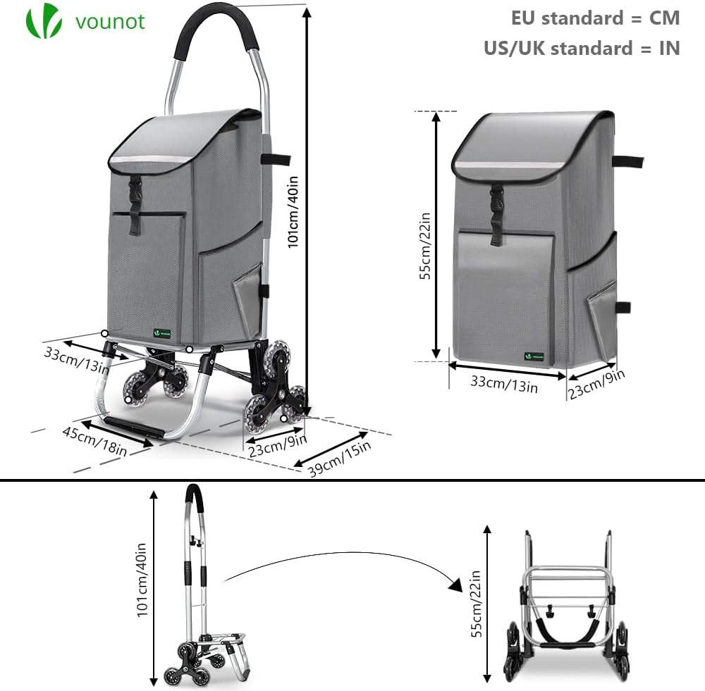 Einkaufstrolley, 58L Grau