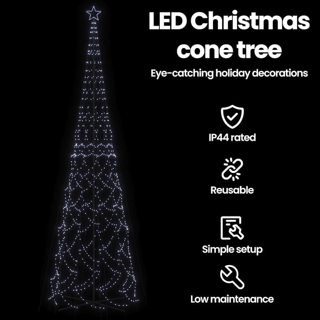 LED Weihnachtsbaum mit 3000 Lichtern, Kaltweiss 800 x 230 cm
