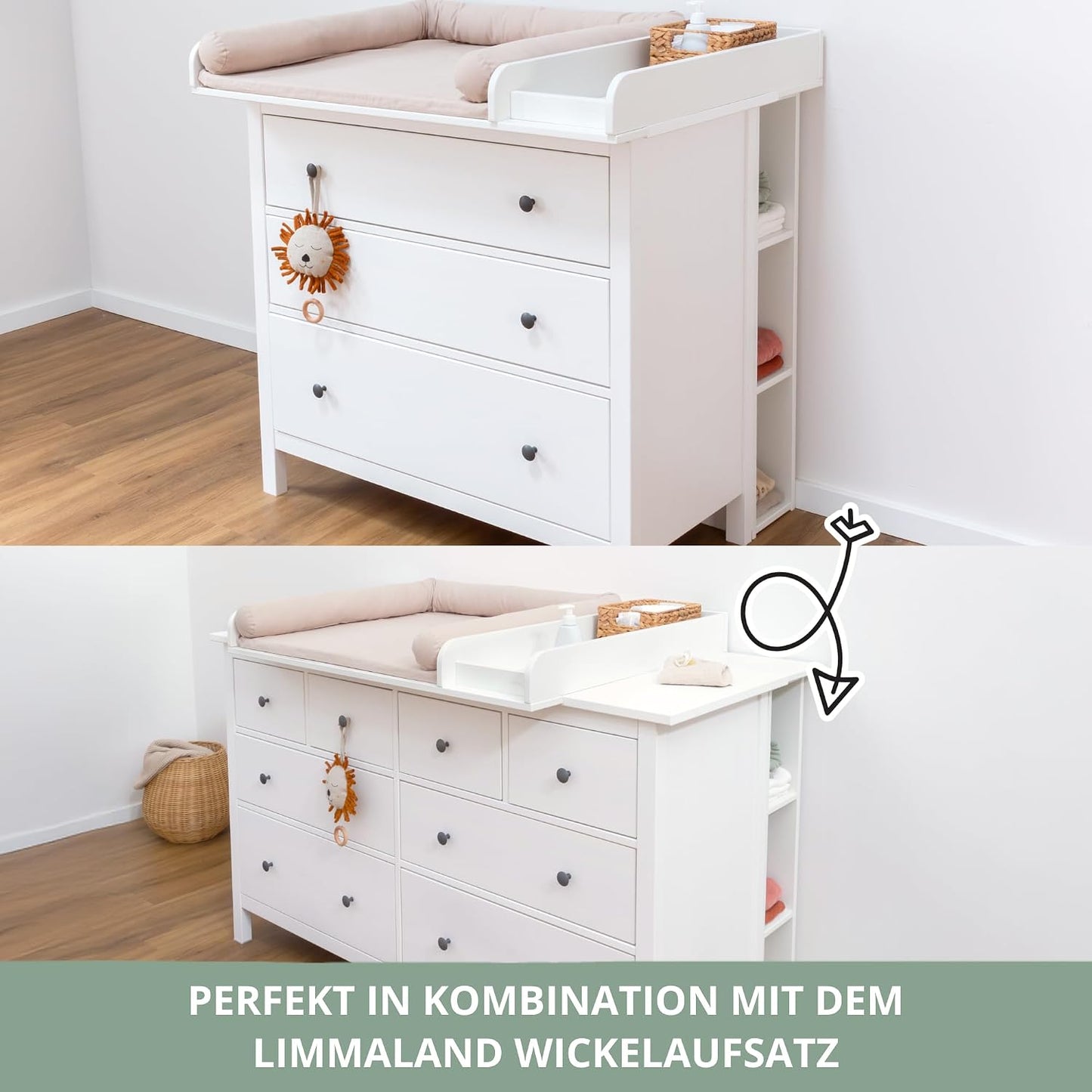 Stauraumregal für Wickelkommode, Weiss Für IKEA HEMNES
