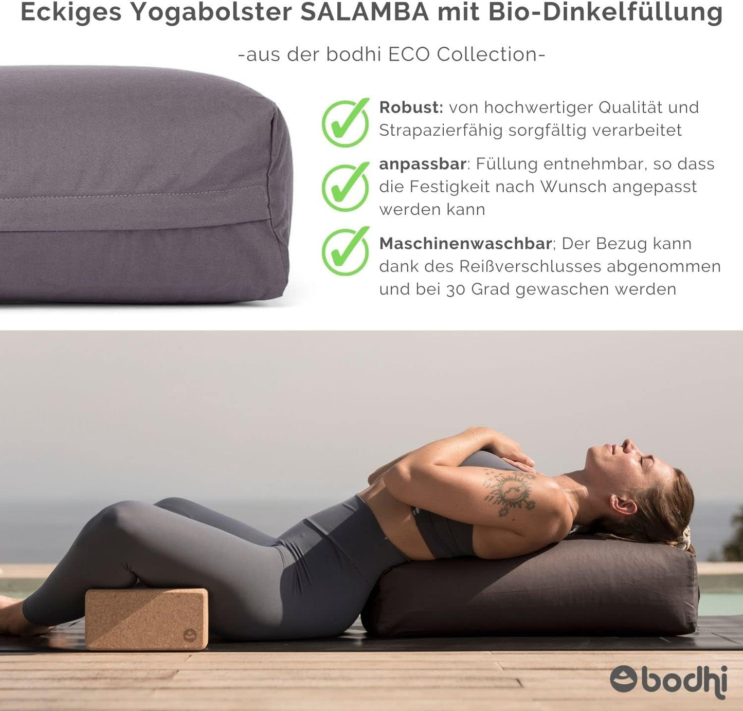 Yoga Bolster Salamba, dunkelblau