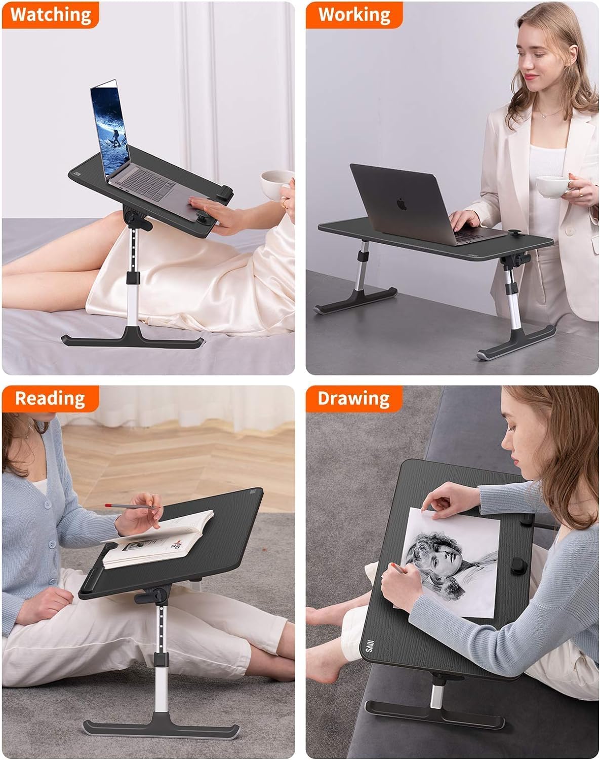 Verstellbarer Laptop-Ständer, Schwarz 60*33 cm