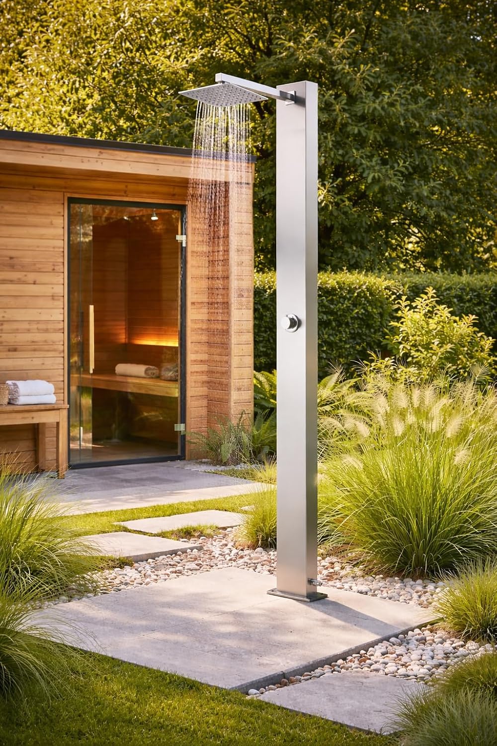 Outdoor Regenduschkopf-Dusche 210 cm Edelstahl