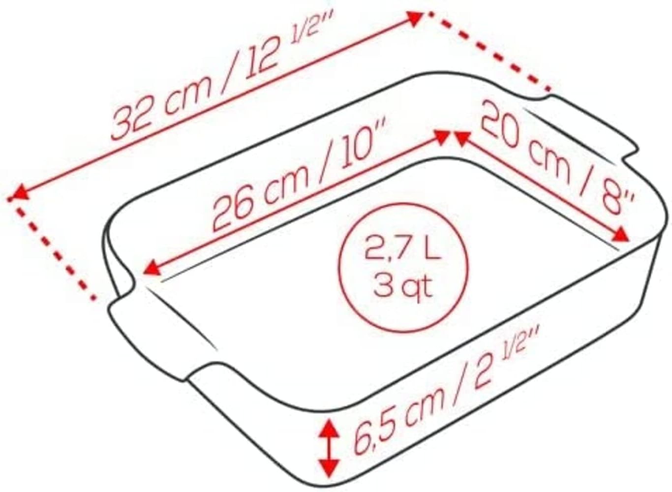 Rechteckige Auflaufform Appolia, 32 cm Satin-Schwarz