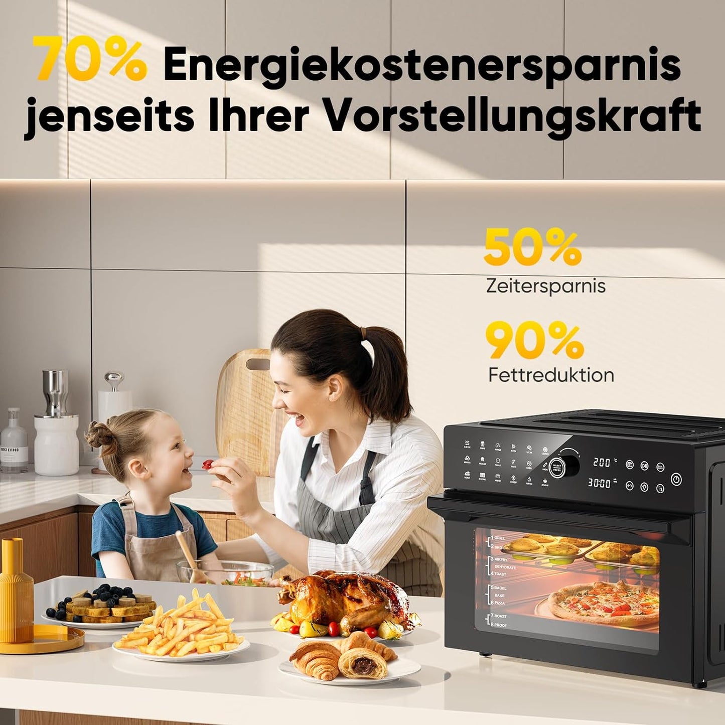 Minibackofen mit 20 Programmen