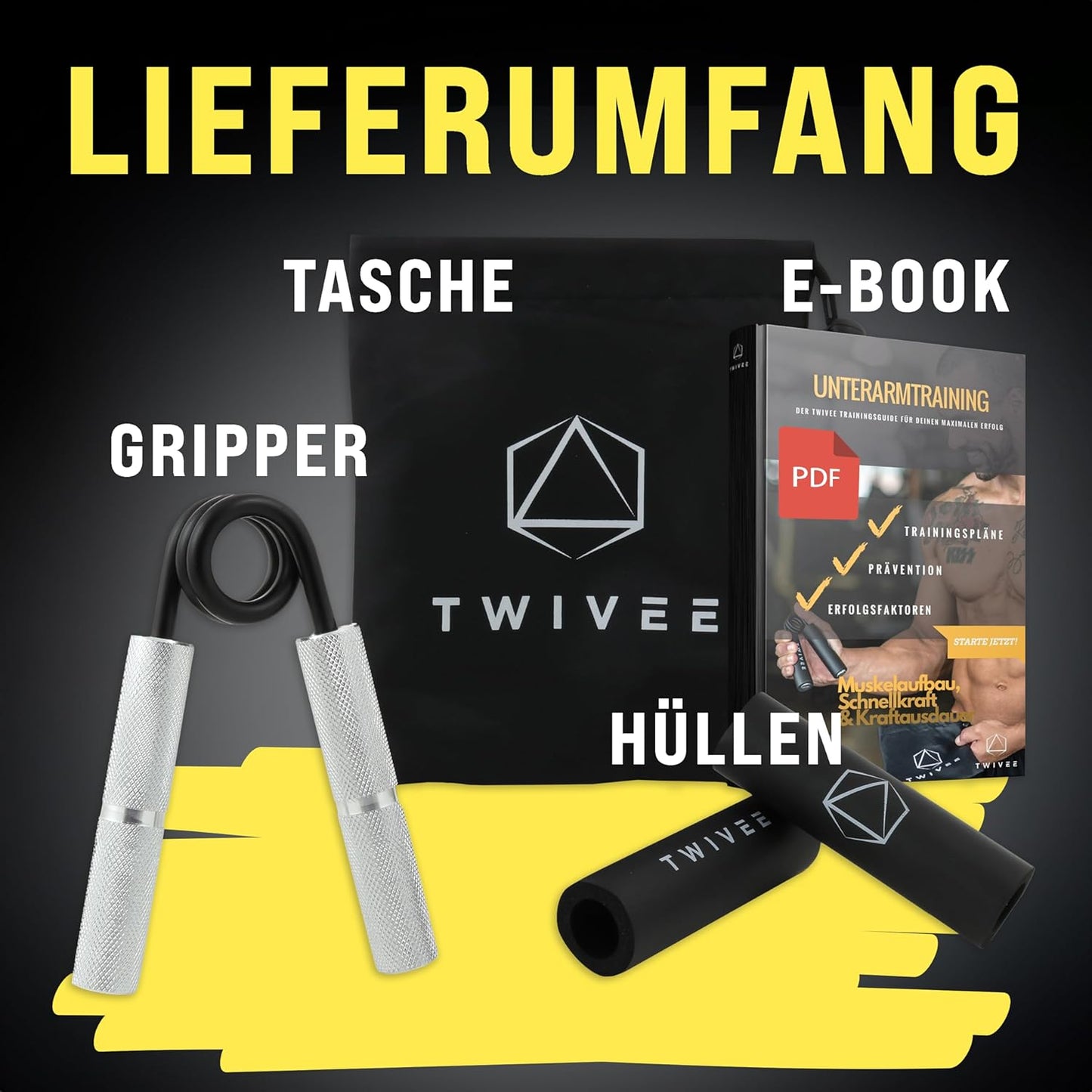 Fingerhantel, Silber / Schwarz 150 lbs = 68 kg - Fortgeschrittener