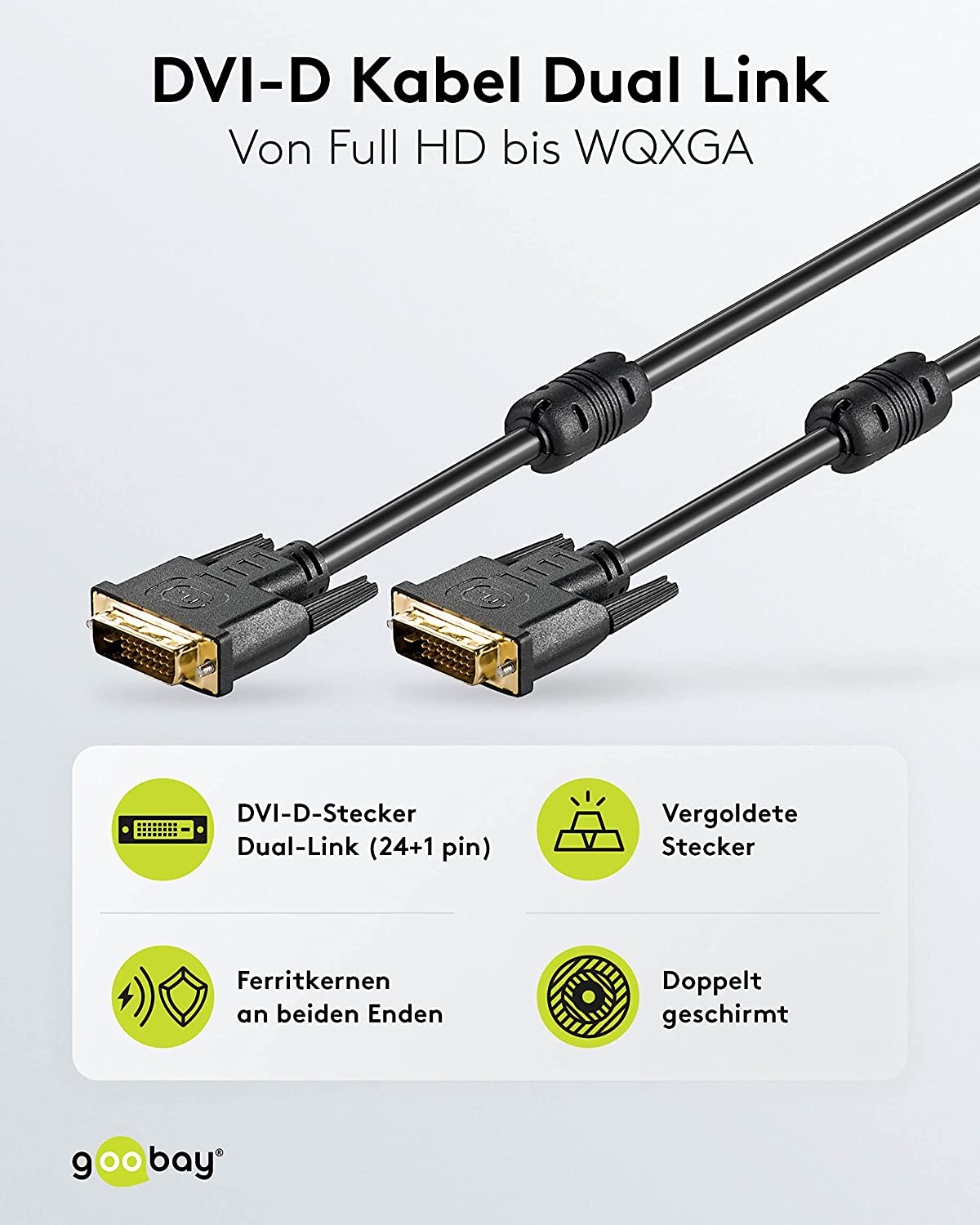 Kabel DVI-D > DVI-D, Dual Link 24+1, 10m