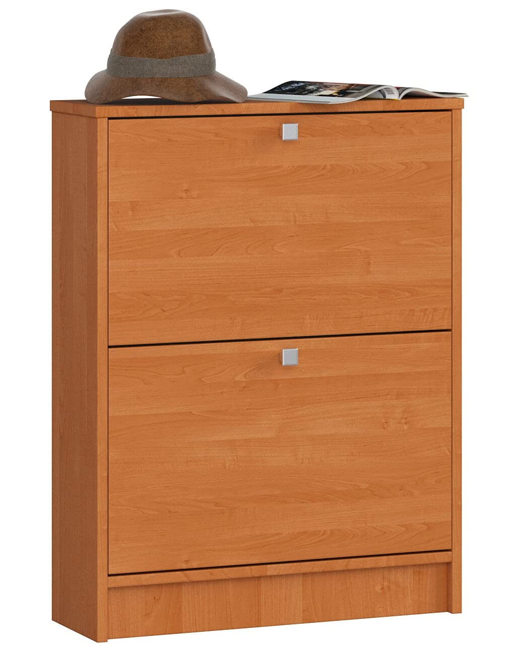 Schuhschrank mit 2 Kippern (B60 x H80 x T20 cm), Erle