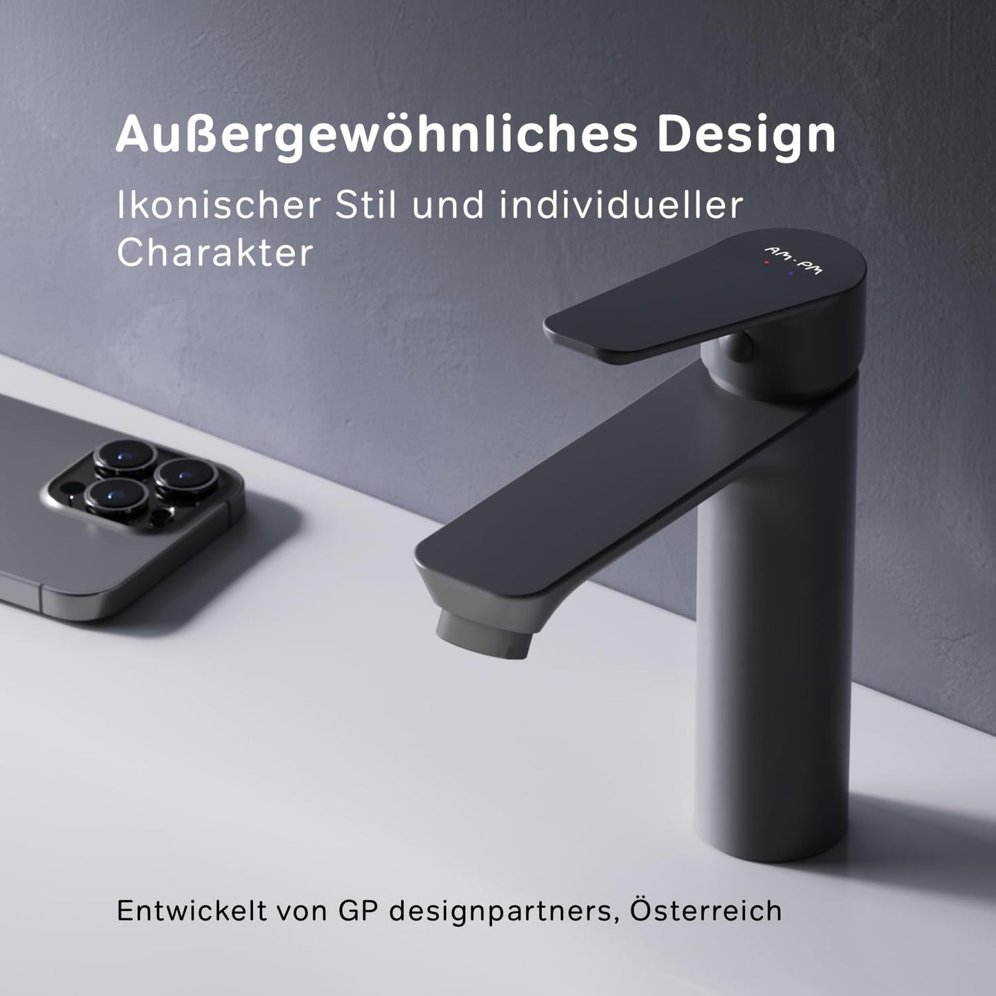 Waschtischarmatur, Mit Klick-Ablaufgarnitur|Schwarz