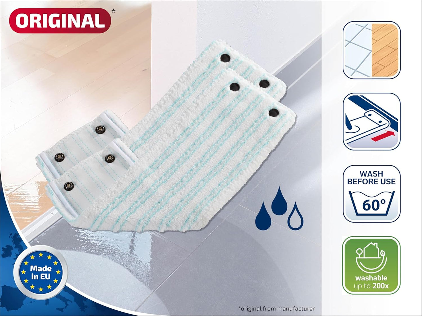2er Set Wischbezug CLEAN Twist M Micro Duo, 2er Set, Allrounder