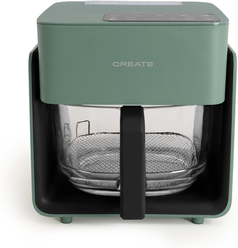 Heissluftfritteuse mit Dampfgarer, Salbeigrün, 4,2L mit Wasserdampfgarer