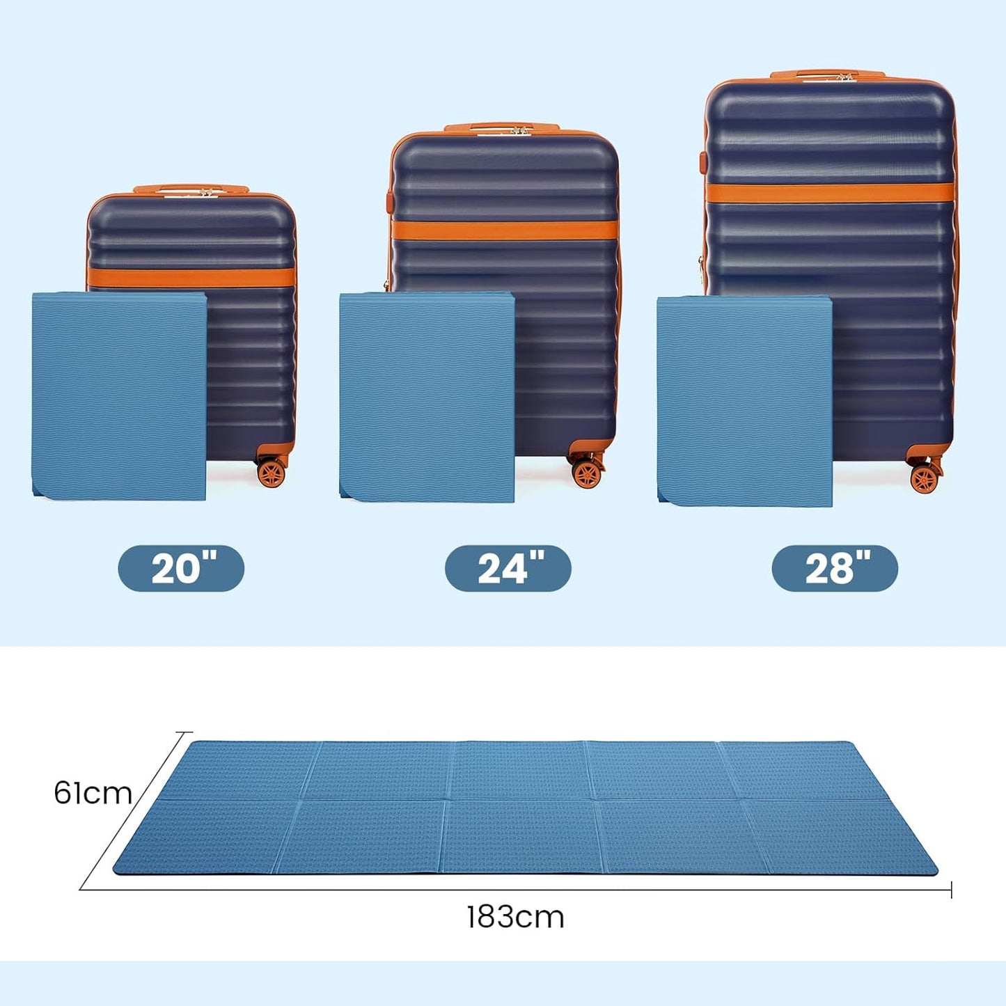Faltbare Yogamatte, Marineblau