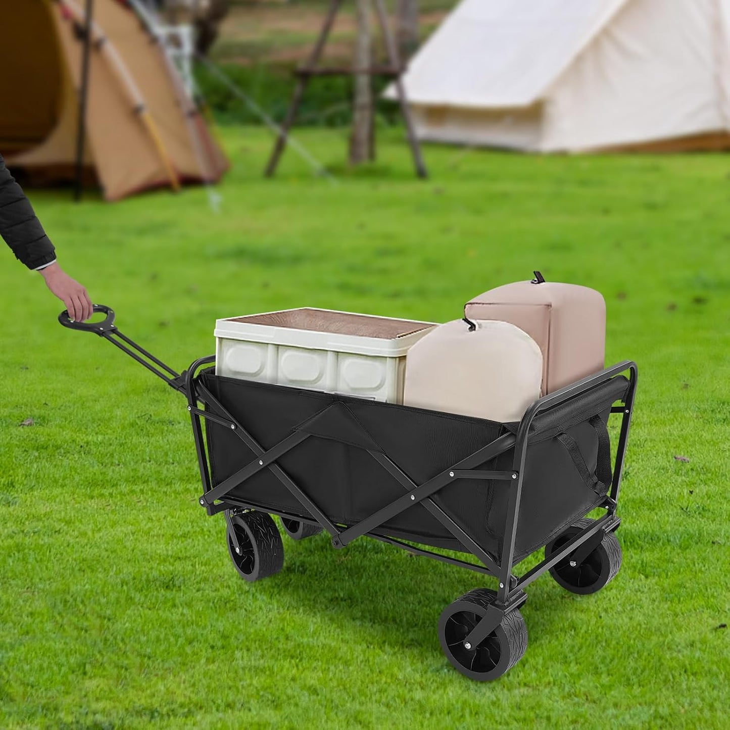 Klappbarer Strandwagen, Schwarz