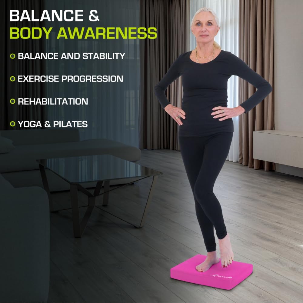 Balance Pad & Knieschoner für Stabilitätstraining, Pink - (39,4 x 31,8 x 6,3 cm) - L