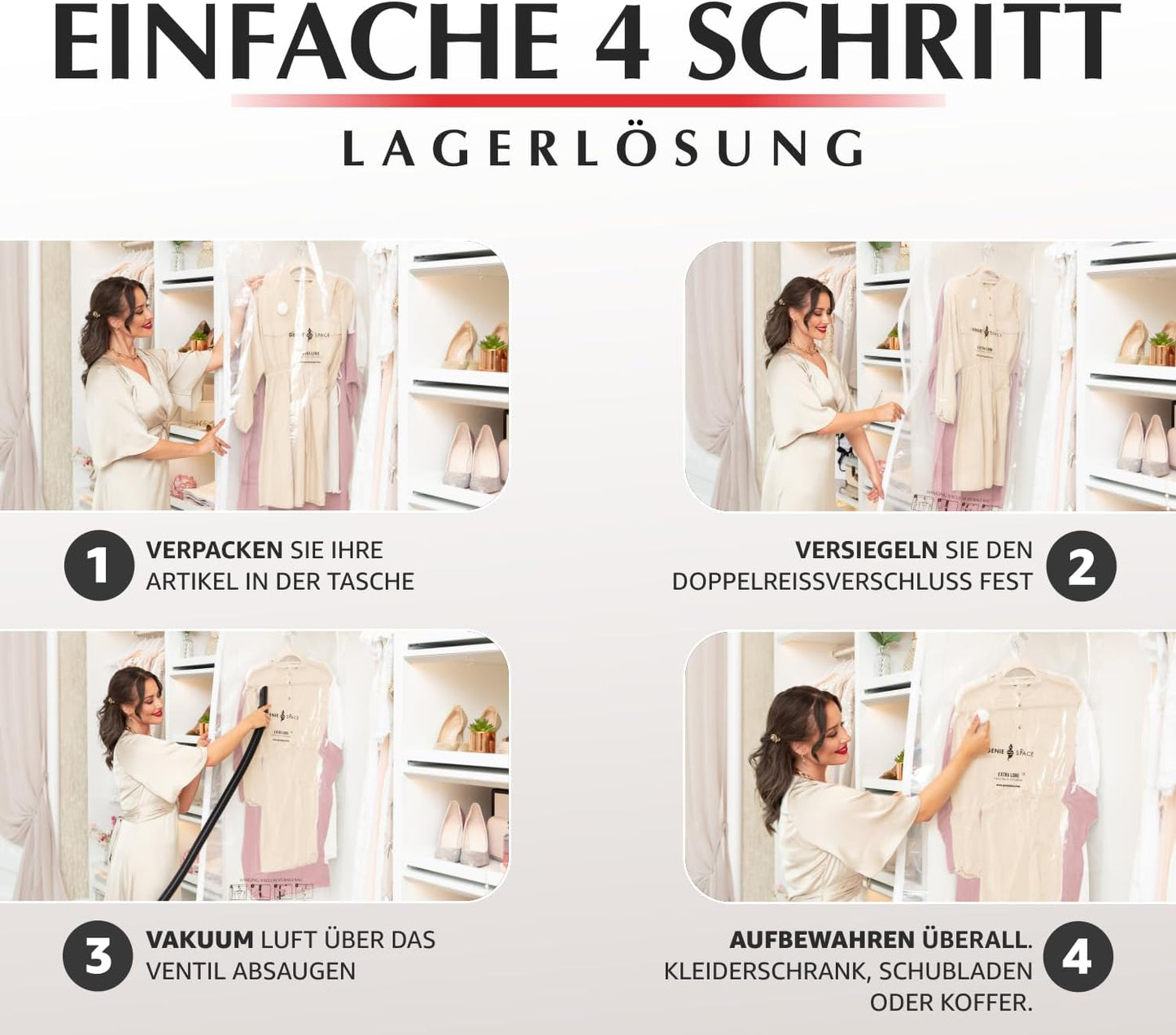 Vakuumbeutel zum Aufhängen für Kleidung, Standard (2er)