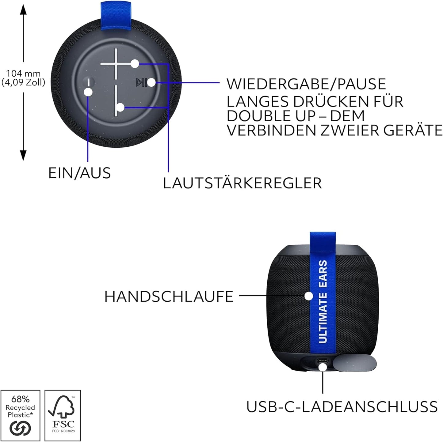 Wonderboom Play, Schwarz WONDERBOOM PLAY Lautsprecher